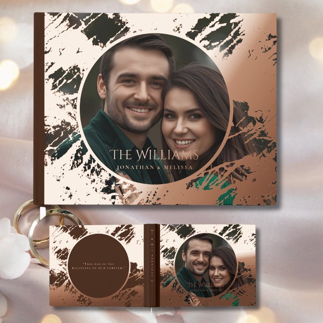 Guest Book Moody Brown Elegant Foil Guestbooks (Creator Uploaded)