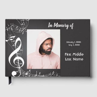 Guest Book Music Notes Musician Memorial