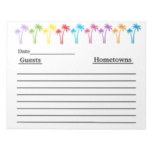Guest Book Note Pad