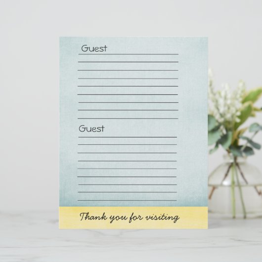 Guest book Paper (Standing Front)