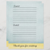 Guest book Paper (Front/Back)