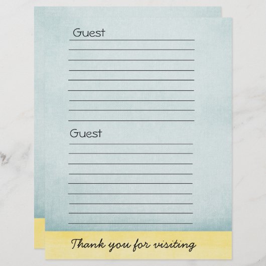 Guest book Paper (Front/Back)