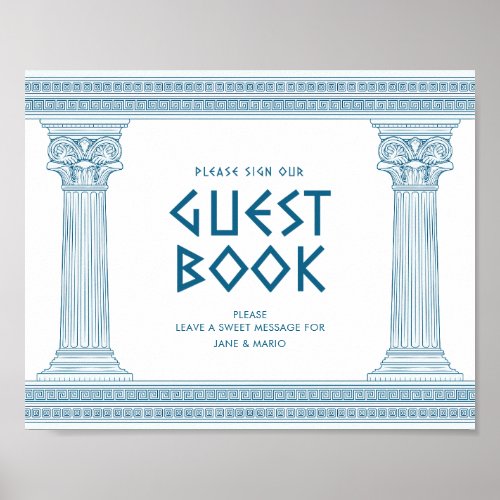 Guest book party sign for Greek event