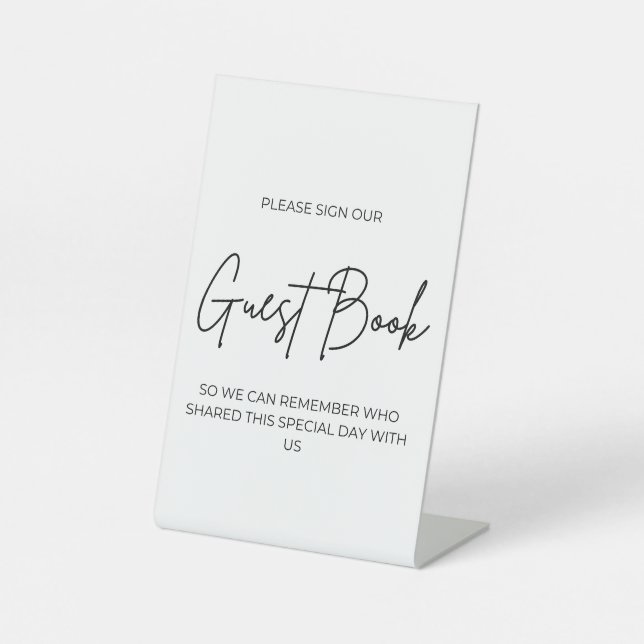 Guest Book Pedestal Sign, 4" X 6" Pedestal Sign (Front)