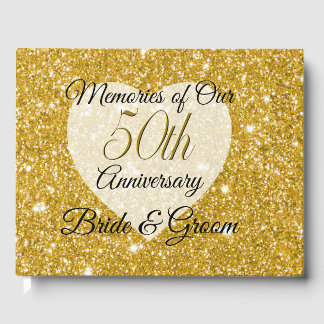 Guest Book - Personalize 50th Anniversary Keepsake