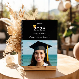 Guest Book Photo Modern Black Graduation Party