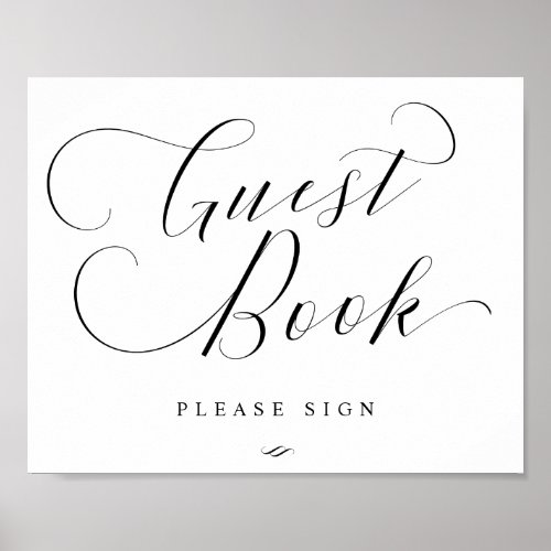 Guest Book Please Sign Elegant Calligraphy Wedding