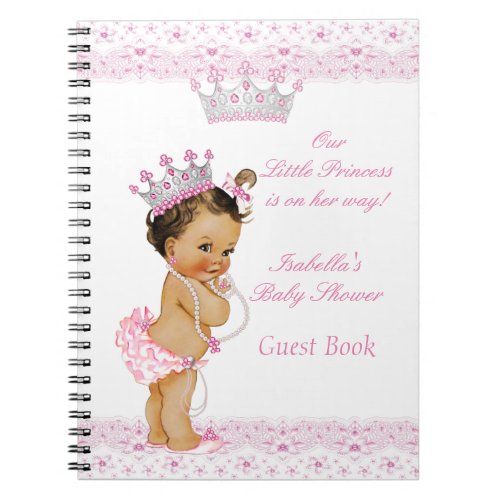 Guest Book Princess Baby Shower Pink White