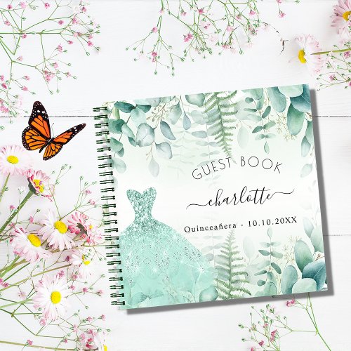 Guest book Quinceanera eucalyptus greenry woodland