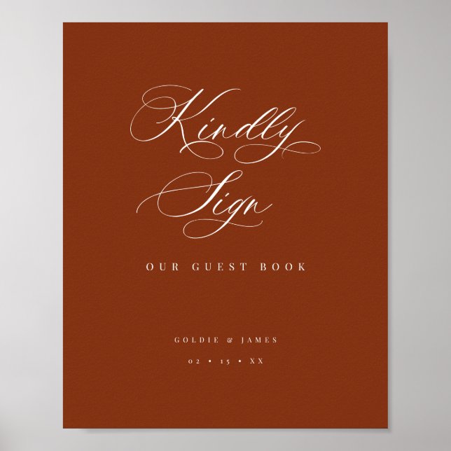 Guest Book Reception Event Table Sign Poster (Front)