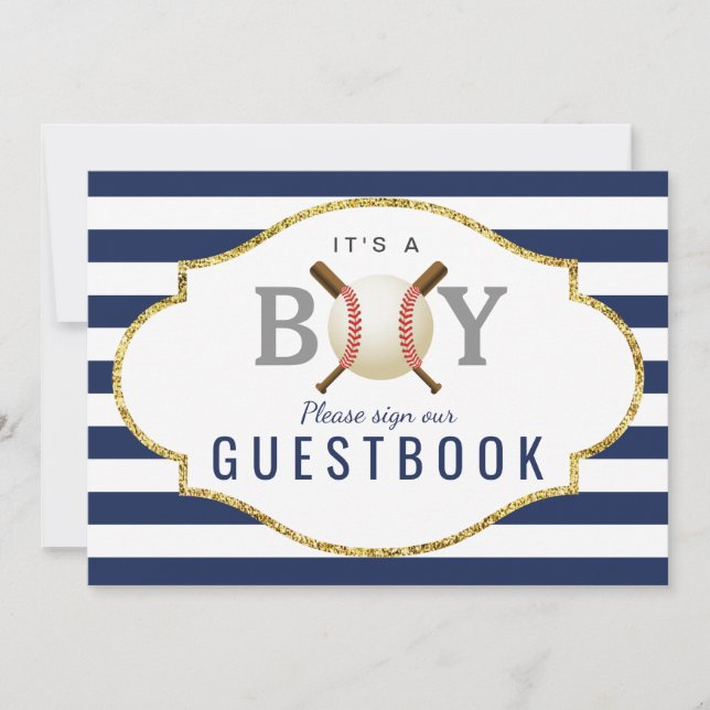 Guest Book Sign | Baseball Boy Baby Shower Invitation (Front)