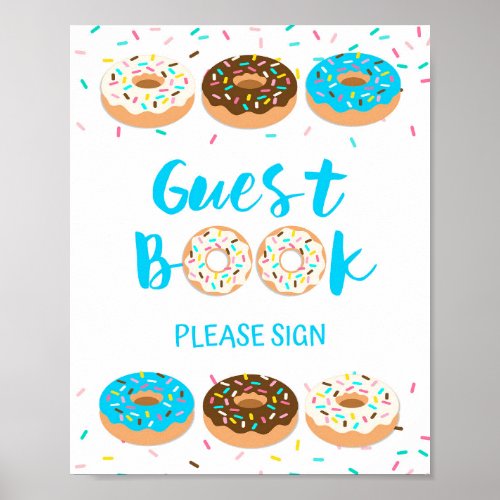 Guest Book Sign Blue Donut Sprinkle Sign