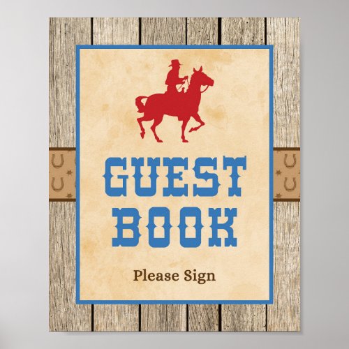 Guest Book Sign Cowboy Western Baby Shower