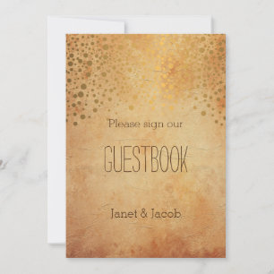 Guest Book Sign - Gold Confetti Vintage Wedding