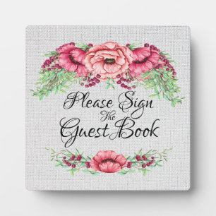 Guest Book Sign In Plaque