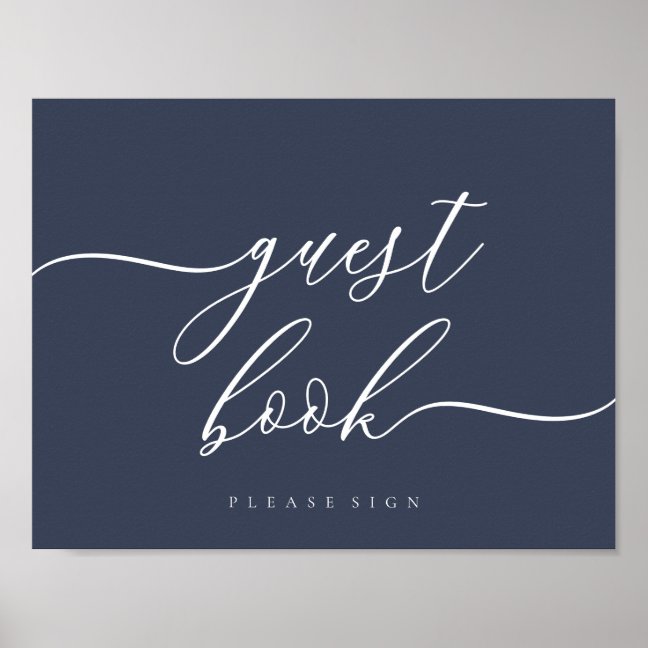 Guest Book Sign simple Navy