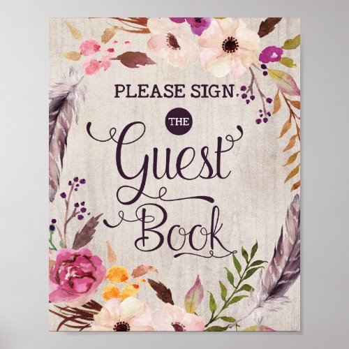 Guest Book Sign Wedding Bridal Shower Decor