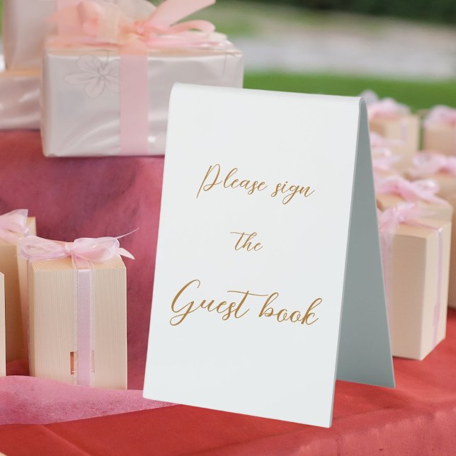 Guest book sign wedding gold script (Creator Uploaded)