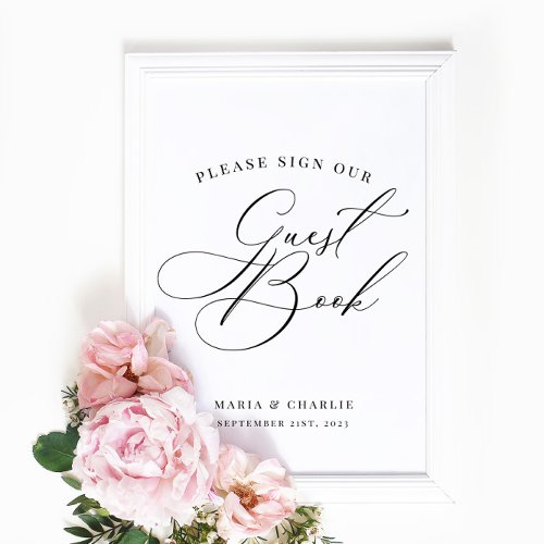 Guest Book Sign Wedding Modern Elegant