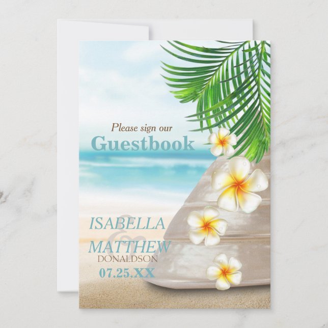 Guest Book Sign - Wedding on the Beach (Front)