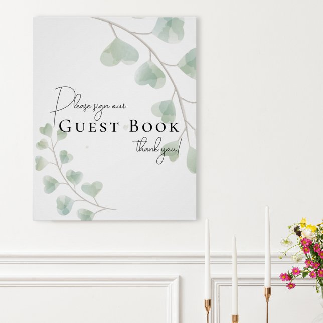 Guest Book Sign with Eucalyptus Leaves (Creator Uploaded)