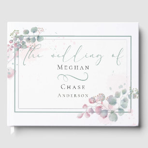 Guest Book Spring Watercolor Eucalyptus Foliage