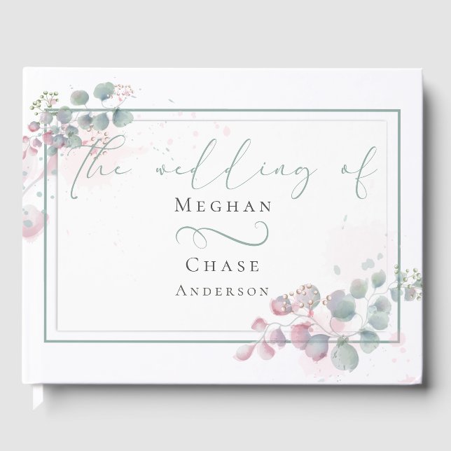 Guest Book | Spring Watercolor Eucalyptus Foliage (Front)