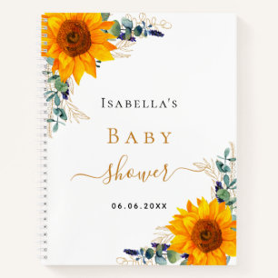 Guest book sunflowers eucalyptus baby shower