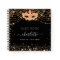 Guest book Sweet 16 black gold masquerade glitter