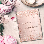 Guest book Sweet 16 blush rose gold<br><div class="desc">A guest book for a feminine and glamorous Sweet 16,  16th birthday party.  A stylish rose gold,  blush background with confetti. Add your name,  age/text.</div>