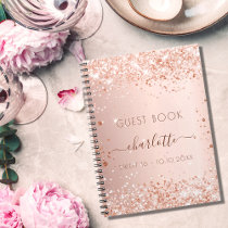 Guest book Sweet 16 blush rose gold