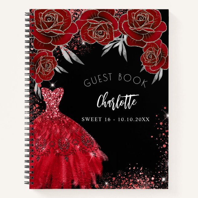 black and red sweet 16 dress Black Quinceanera Dresses with Flowers,Long Sweet 16 Dresses – jkprom main image 1
