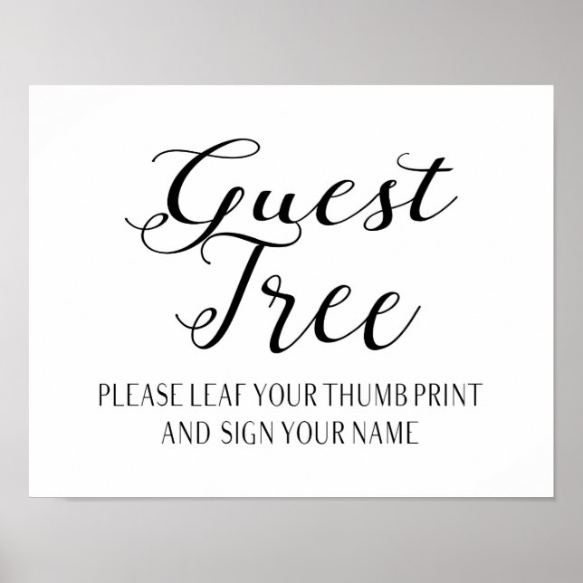 Guest book tree  Modern Calligraphy Wedding party (Front)
