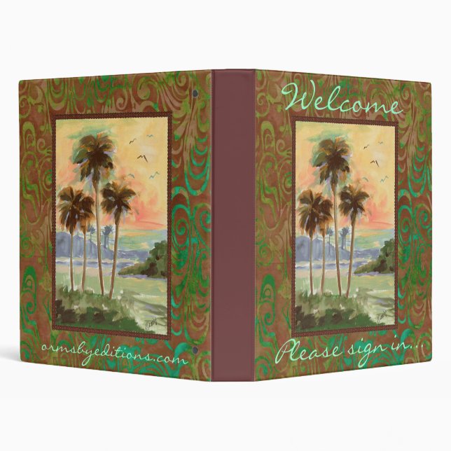 Guest Book- Tropical palms Binder (Background)