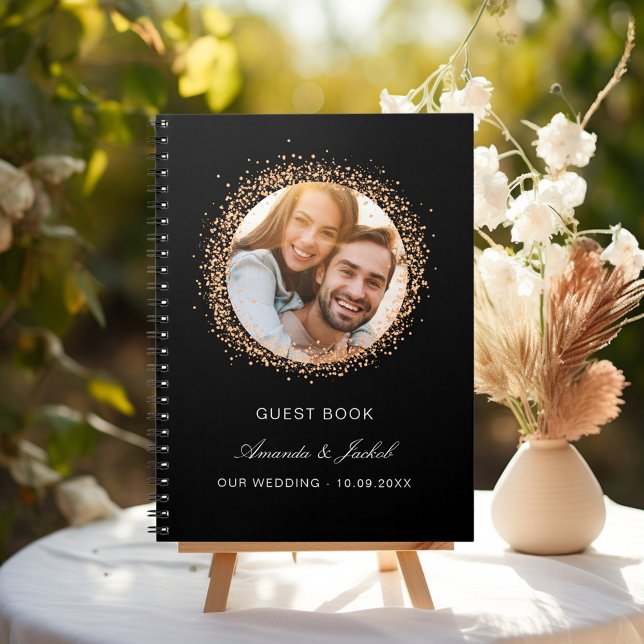 Guest book wedding black rose gold photo budget (Creator Uploaded)
