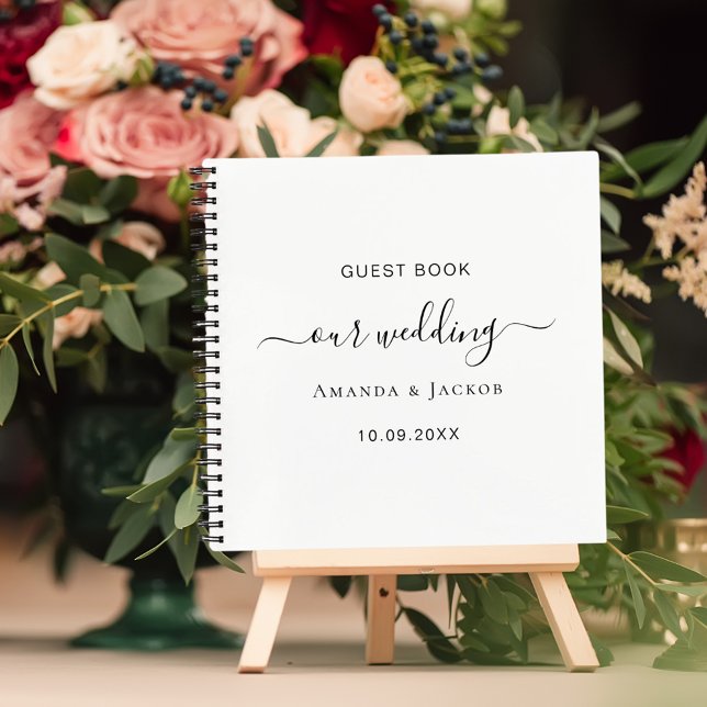 Guest book wedding black white elegant (Creator Uploaded)