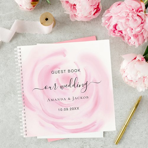 Guest book wedding blush pink rose flower