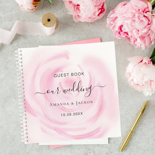 Guest book wedding blush pink rose flower (Creator Uploaded)