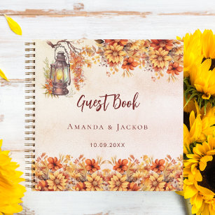 Guest book wedding fall orange country