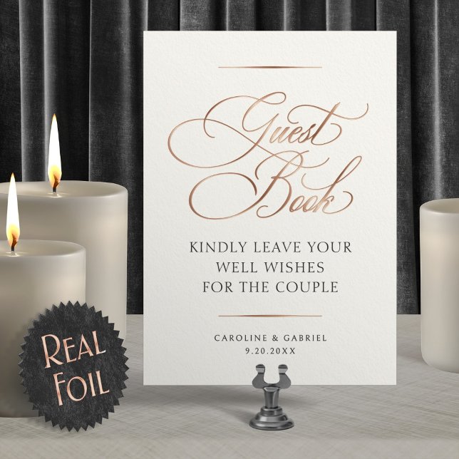 Guest Book Wedding Foil Table Sign Invitation (Creator Uploaded)