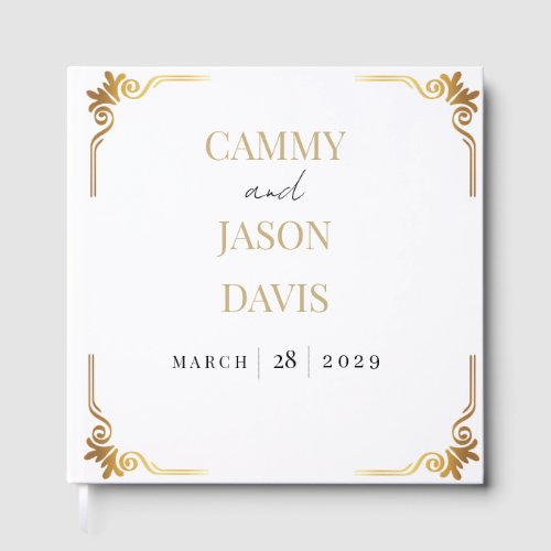 Guest Book Wedding Gold Corner Frame