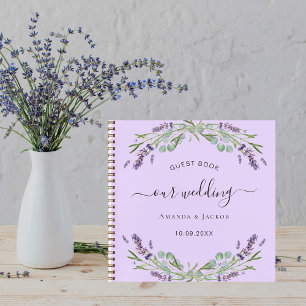 Guest book wedding lavender eucalyptus violet