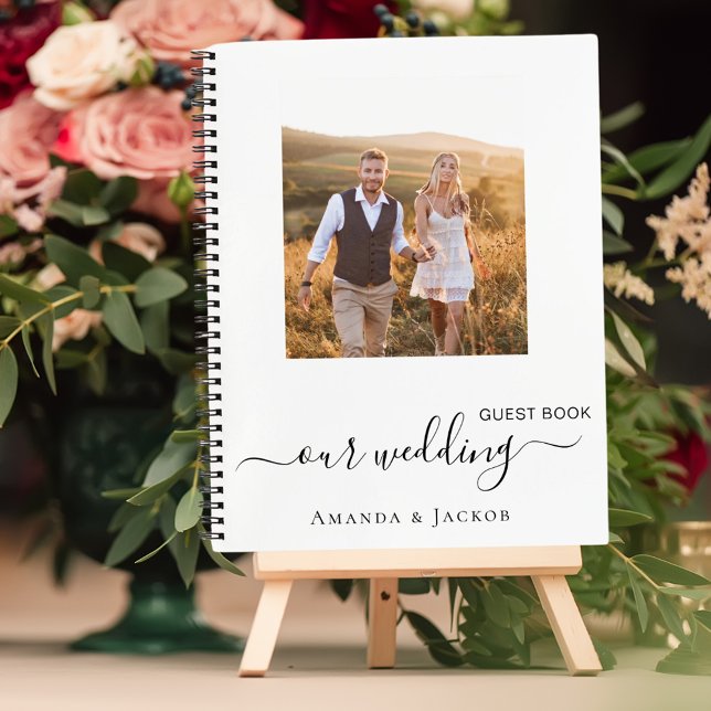 Guest book wedding photo white black modern (Creator Uploaded)