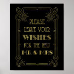 Guest Book Wedding Sign Gold Black 1920s at Zazzle
