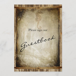 Guest Book Wedding Sign - Nautical Wood Invitation
