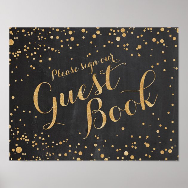 Guest Book Wedding Sign Poster