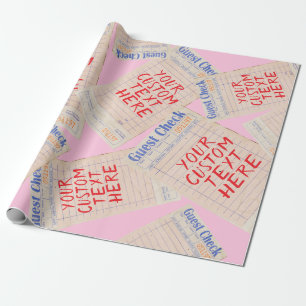 Guest Check Custom Personalized Gift Wrapping Paper