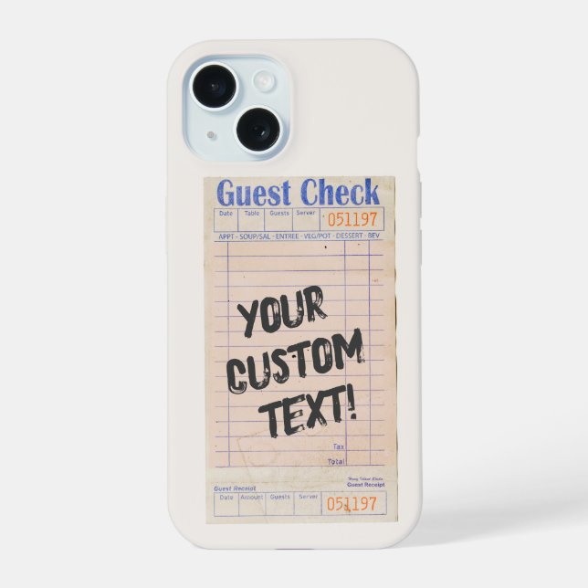 Guest Check Custom Personalized  Iphone Case (Back)