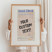 Guest Check Custom Personalized