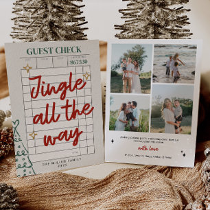 Guest Check Family Photo Christmas Holiday Card